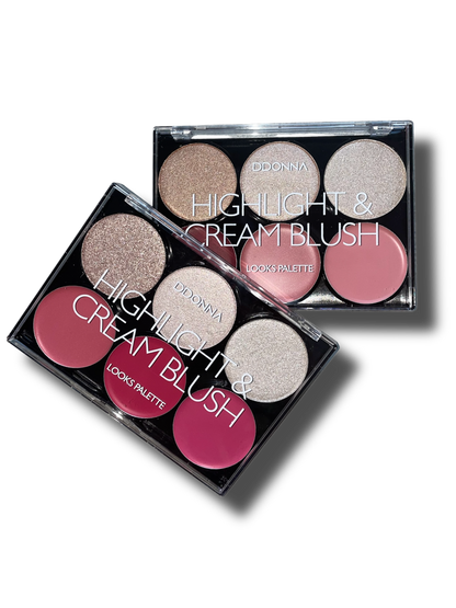 Palette teint highlighter et blush crème